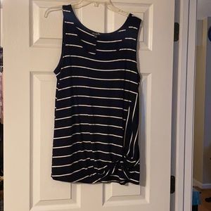 Blue and white stripe tank top
